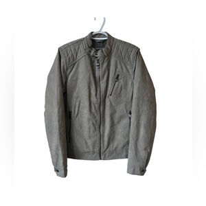 Guess NWT Men's Grey Quilted motorcycle drew suedes Jacket size XS